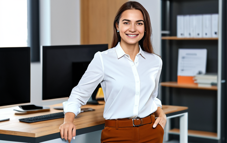 Modern Woman with Smartwatch**

"A professional woman in her late 20s wearing a smartwatch and a modest business casual outfit (blouse and slacks), standing in a bright, modern office. She is smiling slightly, looking confident. The background includes blurred office elements. Focus on the watch displaying health data. Perfect anatomy, correct proportions, well-formed hands, proper finger count, natural pose, fully clothed, appropriate attire, professional, safe for work, appropriate content, high quality."

**